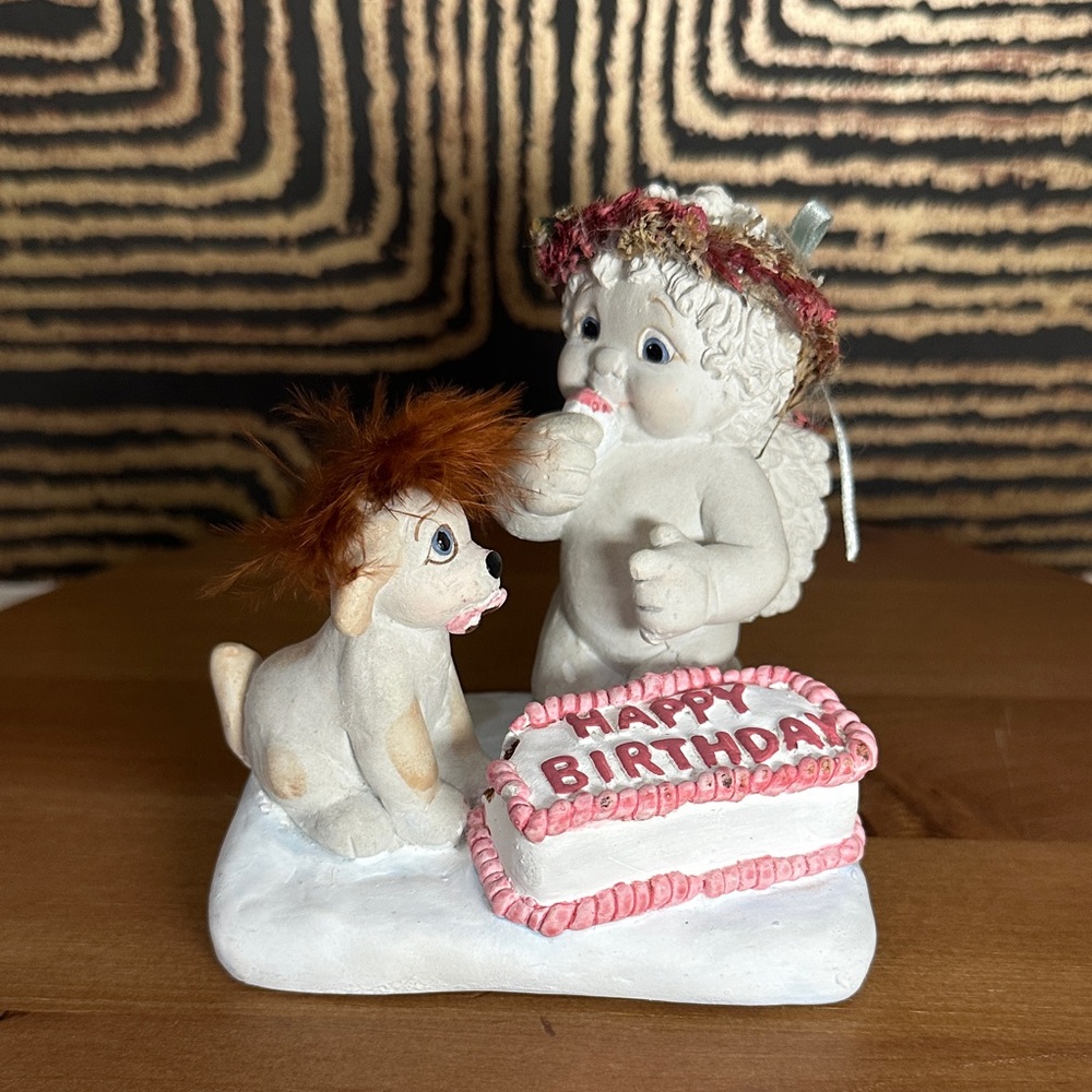 Charming Angel and Puppy Birthday Figurine